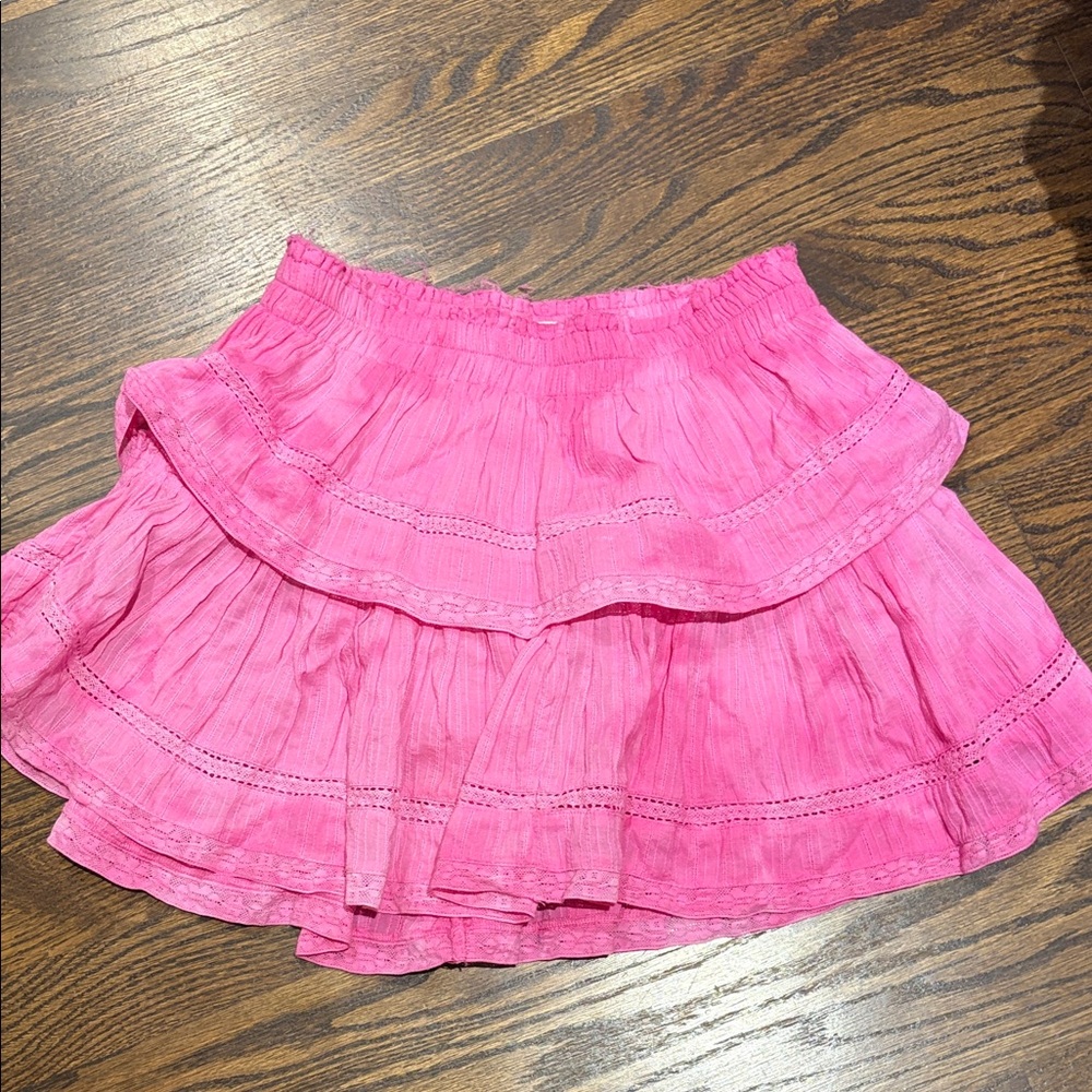 LoveShackFancy Pink Tiered Ruffle Skirt - Women